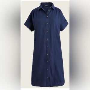 J. Crew Baird McNutt Irish Linen Shirt Dress XS